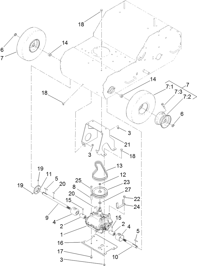 Transmission and Wheel Assembly