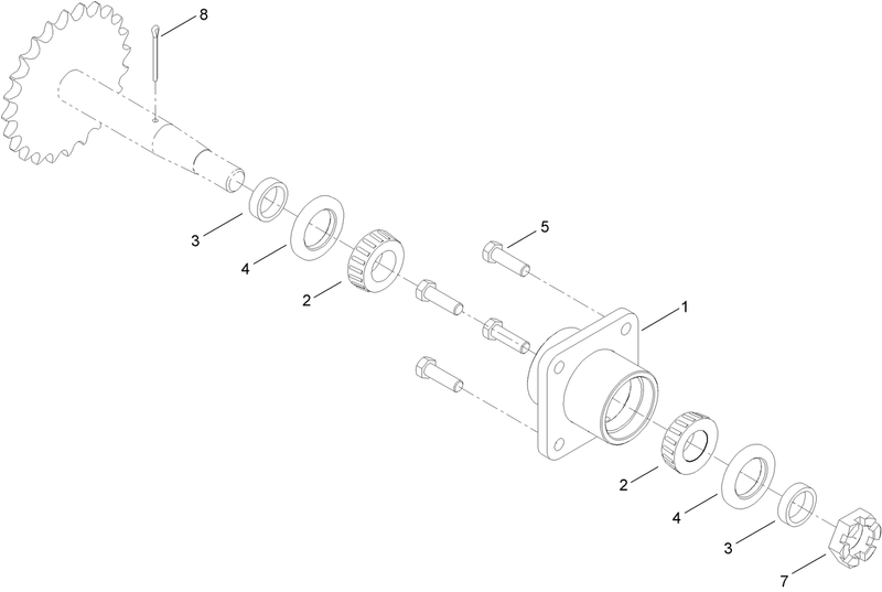 Axle and Bearing Assembly No 116 7645