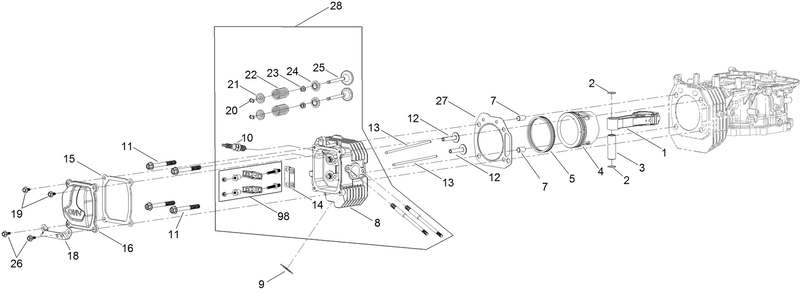 Piston and Cylinder Head Assembly
