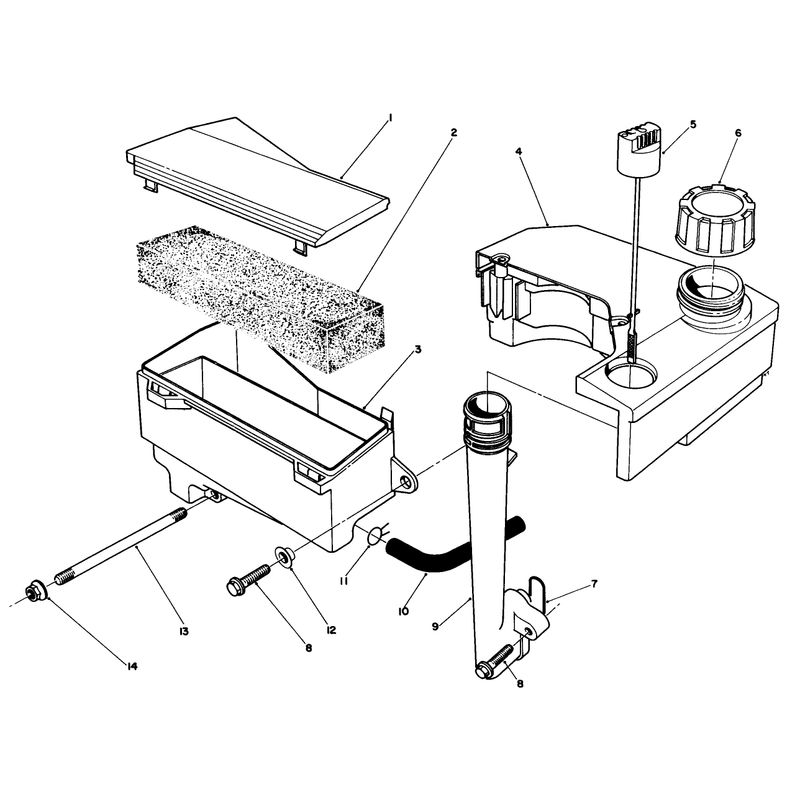 Air Cleaner and Fuel Tank Assembly Model No Vmg6