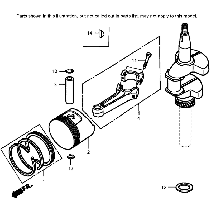 Crankshaft and Piston Assembly Honda GXV160K1-N1AH