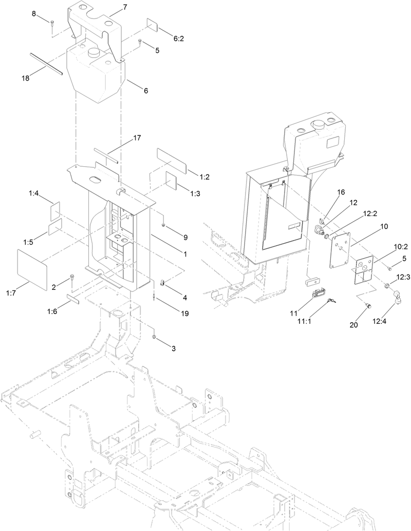 Rear Control Box and Coolant Tank Assembly