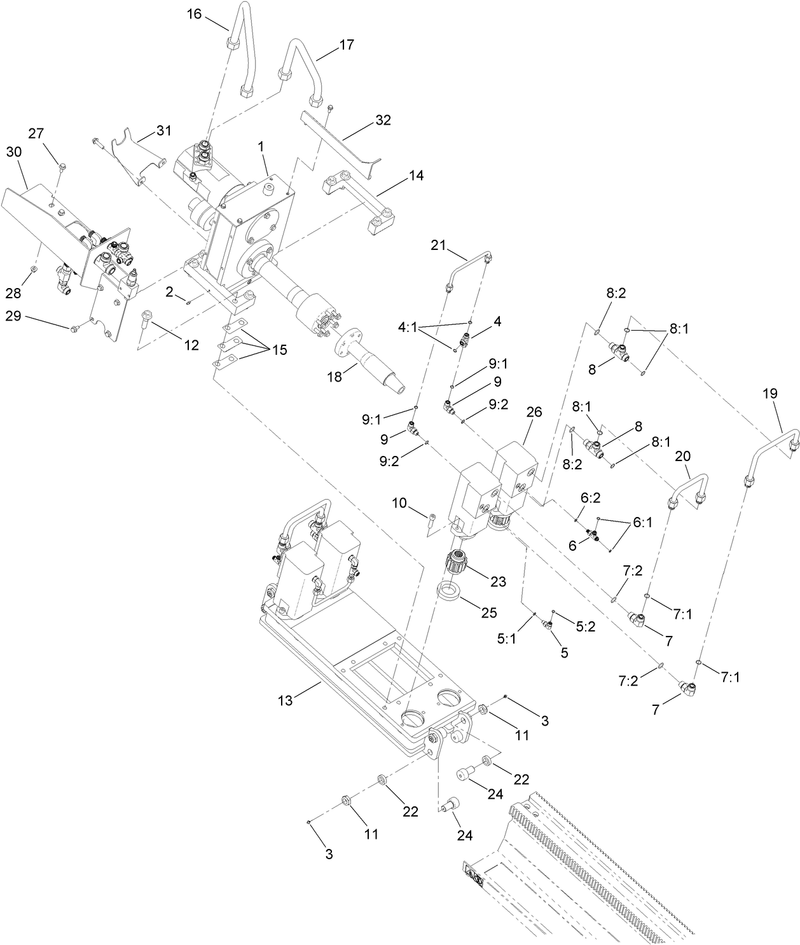 Rotary Gearbox and Carriage Assembly