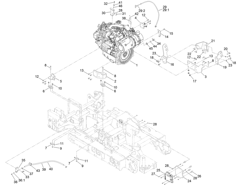 Engine and Mounting Assembly
