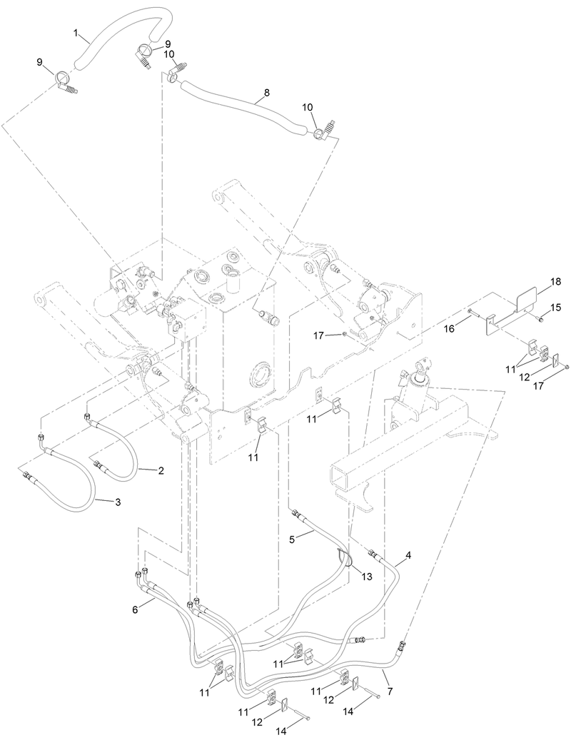 Stablizer Legs and Return Manifold Hydraulic Hose Assembly