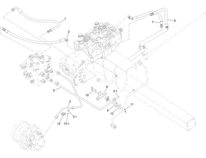 Traction Two Speed Hydraulic Hose Assembly