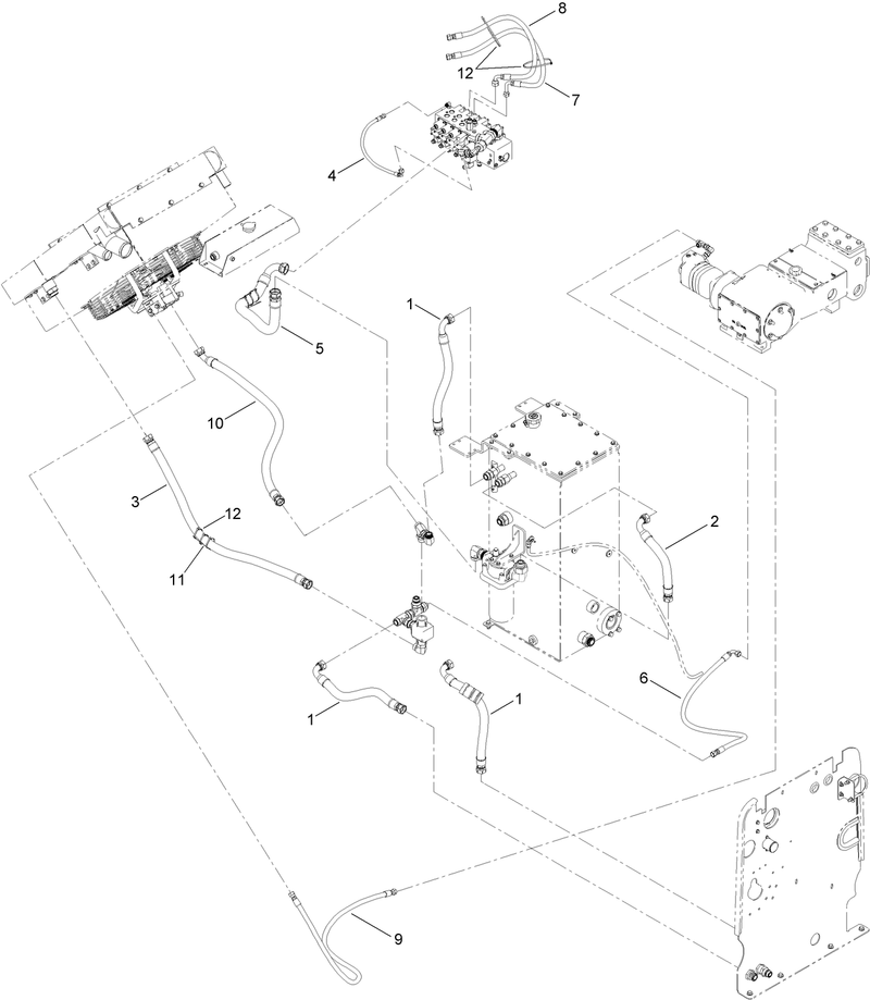 Hydraulic Tank Hose Plumbing Assembly