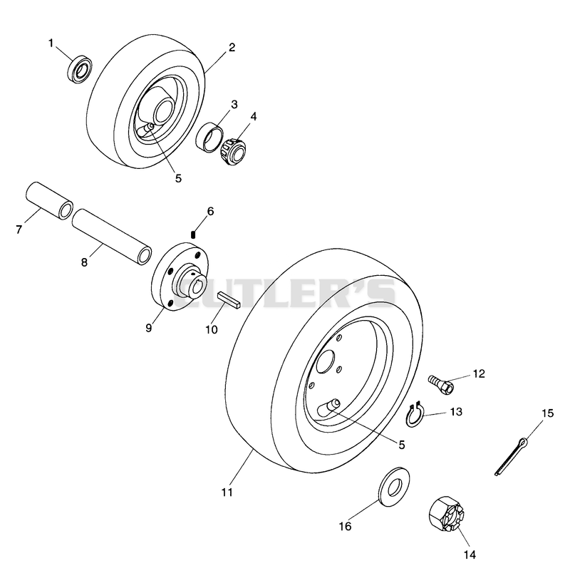 FRONT AND REAR WHEELS