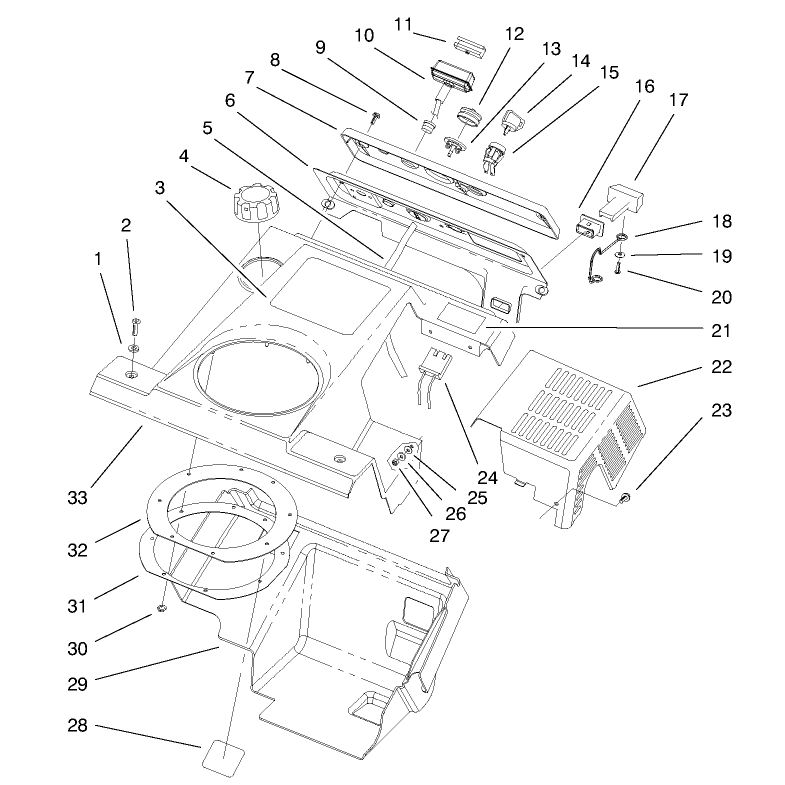 Upper Shroud and Control Panel Assembly