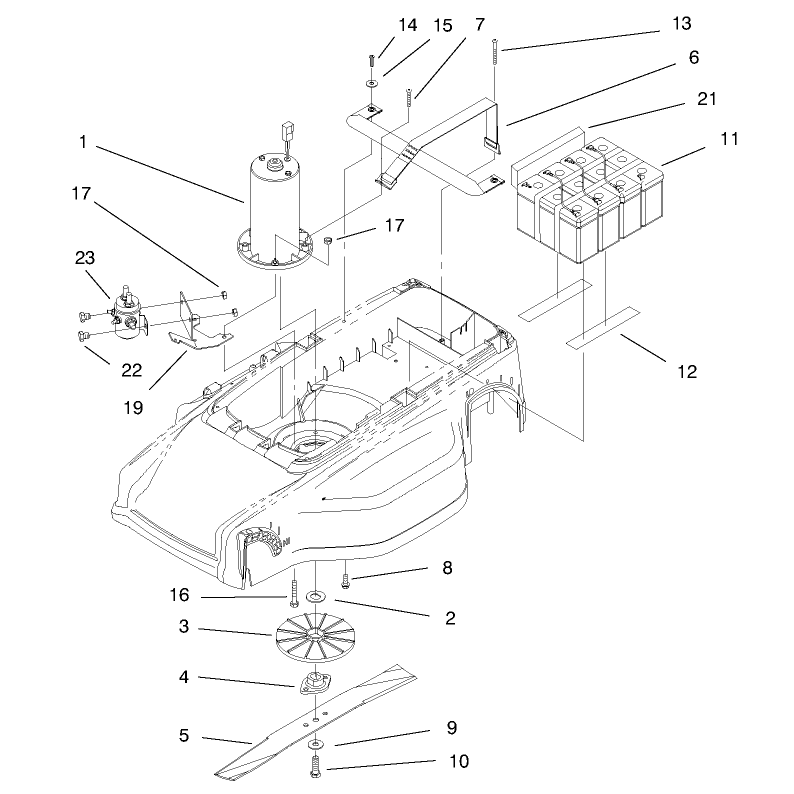 Motor Batteries and Blade Assembly