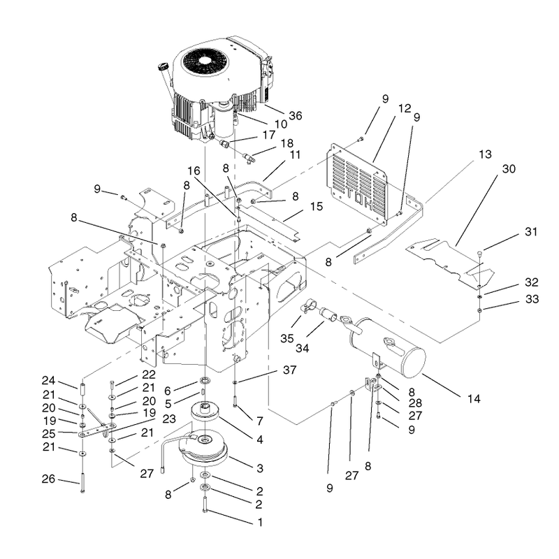 Engine and Clutch Assembly