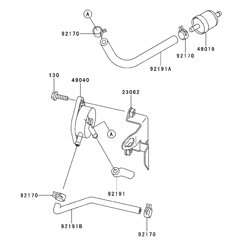 Fuel TankFuel Valve Assembly Kawasaki FH500V-AS30