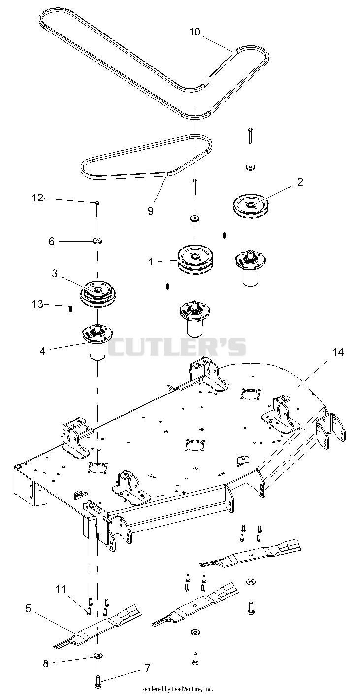 Deck, Belts, Blades And Spindles - 52-Inch Deck