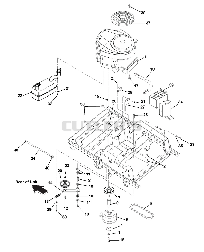 Engine, Exhaust, Belts and Idlers