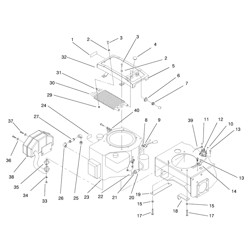 Engine and Oil Cooler Assembly