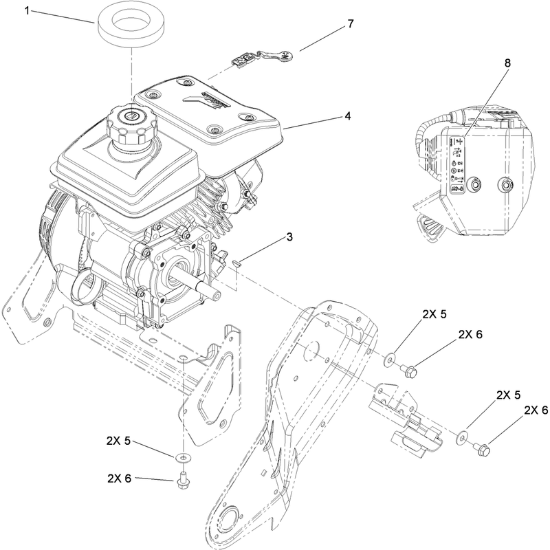 Engine and Mounting Assembly