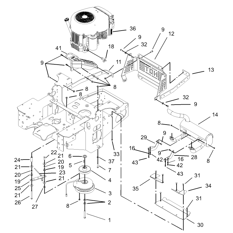 Engine and Clutch Assembly