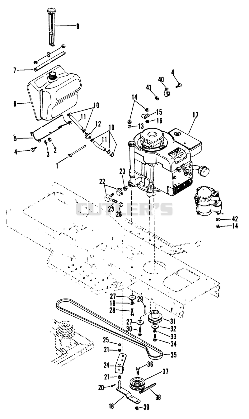 ENGINE AND DRIVE BELT