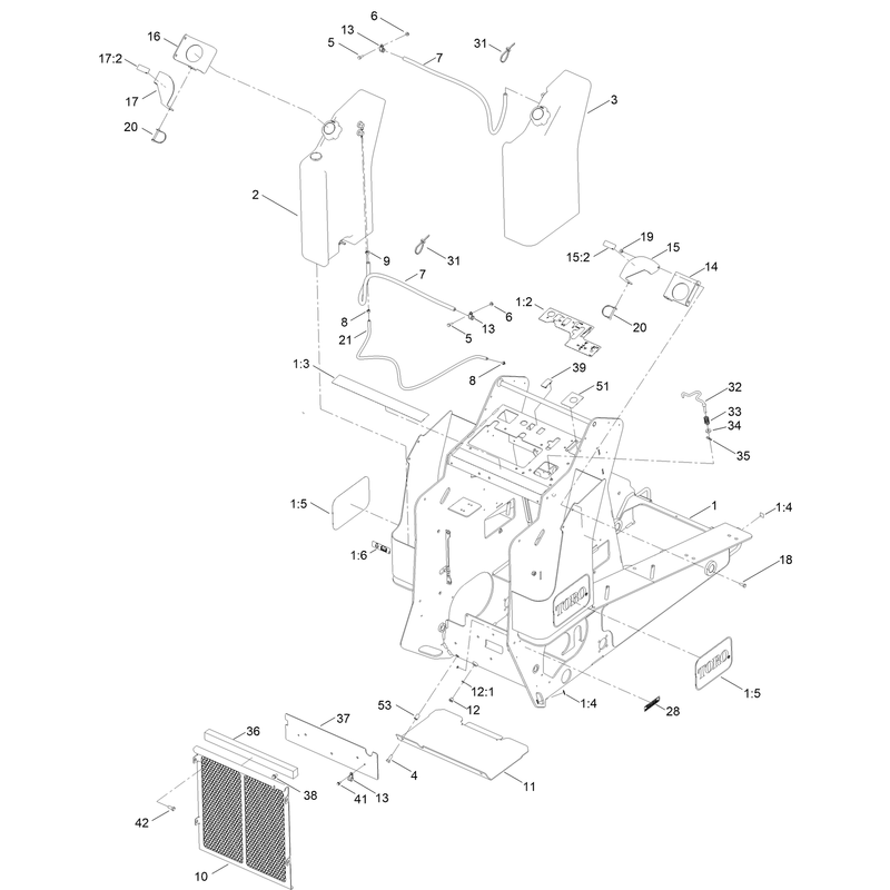 Frame Fuel Tank and Radiator Cover Assembly