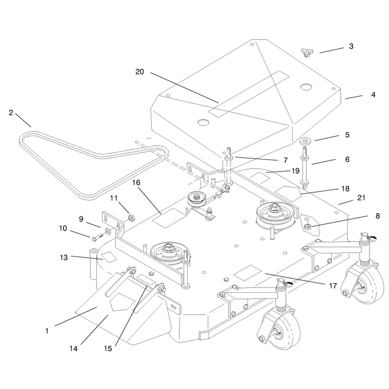 Deck Cover and Deck Drive Belts