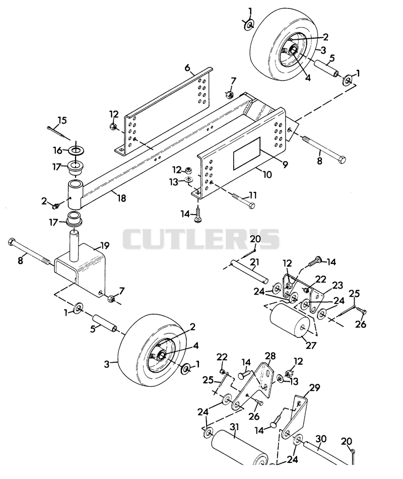 GAUGE WHEELS, ROLLERS AND HEIGHT ADJUSTMENT