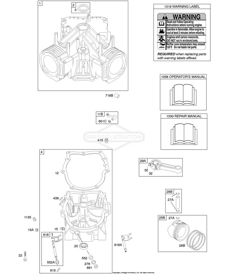 Cylinder, Engine Sump, Piston, Rings, Connecting Rod