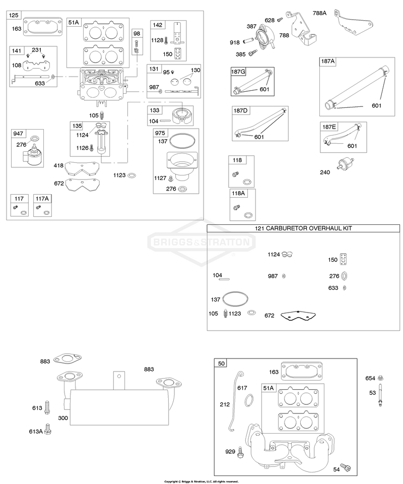 Carburetor, Exhaust System, Kit-Carburetor Overhaul