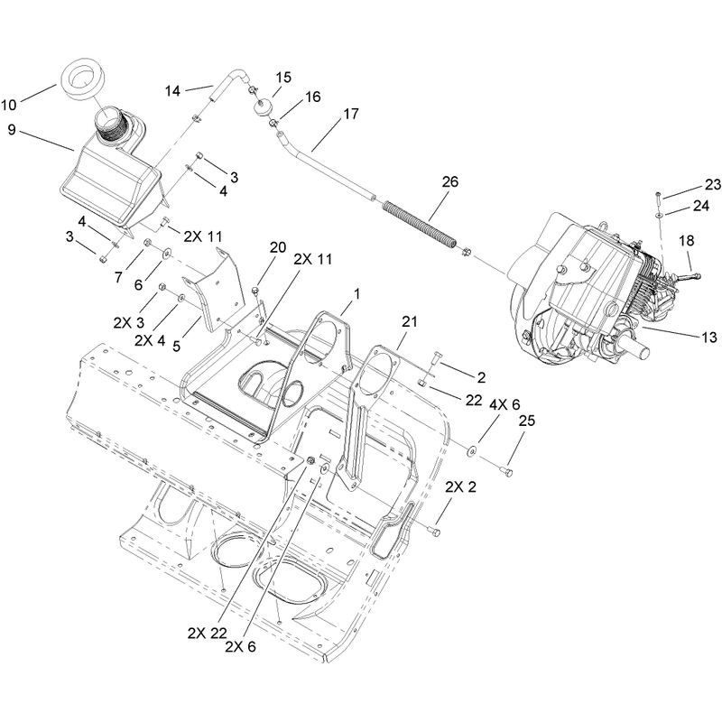 Engine and Frame Assembly