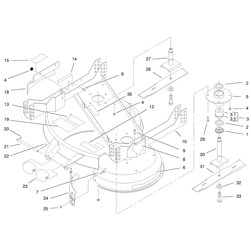 Spindle and Blade Assembly