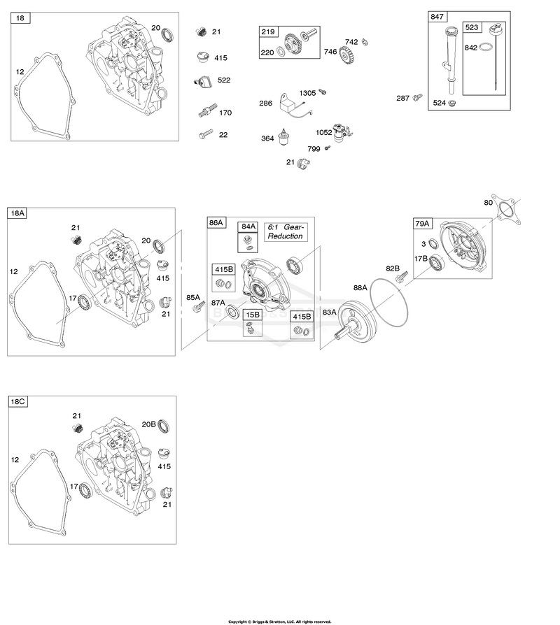 Crankcase Cover, Gear Reduction, Lubrication