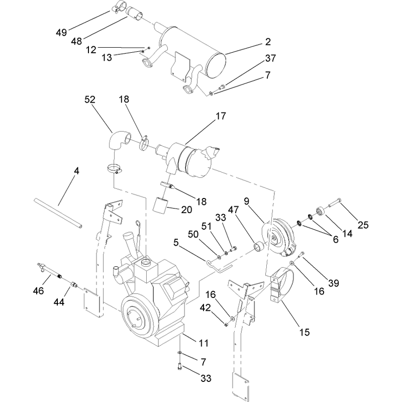 Engine and Clutch Assembly