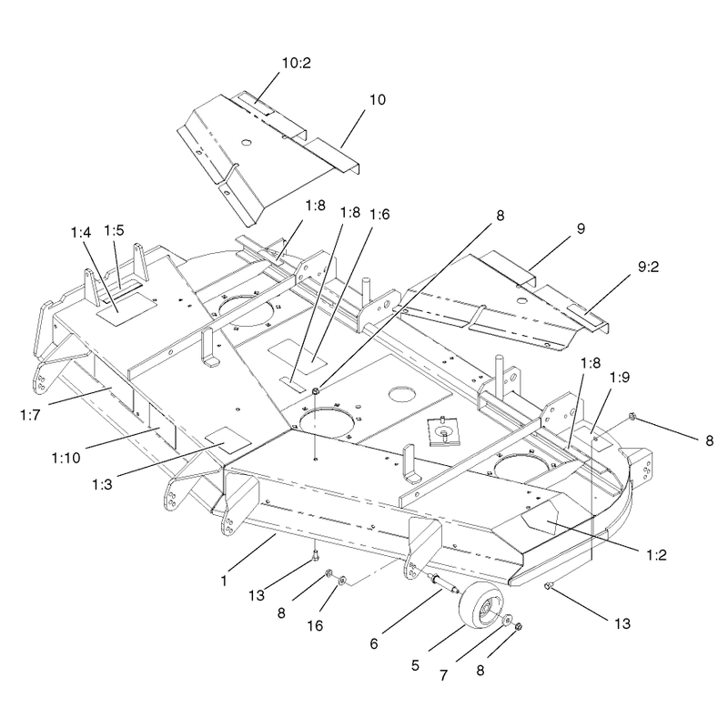 Deck Deflector and Roller Assembly