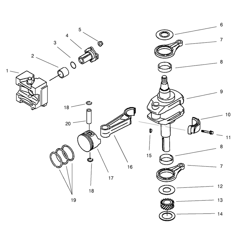 PistonCrankshaft Crankcase Assembly Kawasaki FB460V-MS14