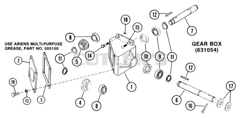 Tiller 34" Gear Box