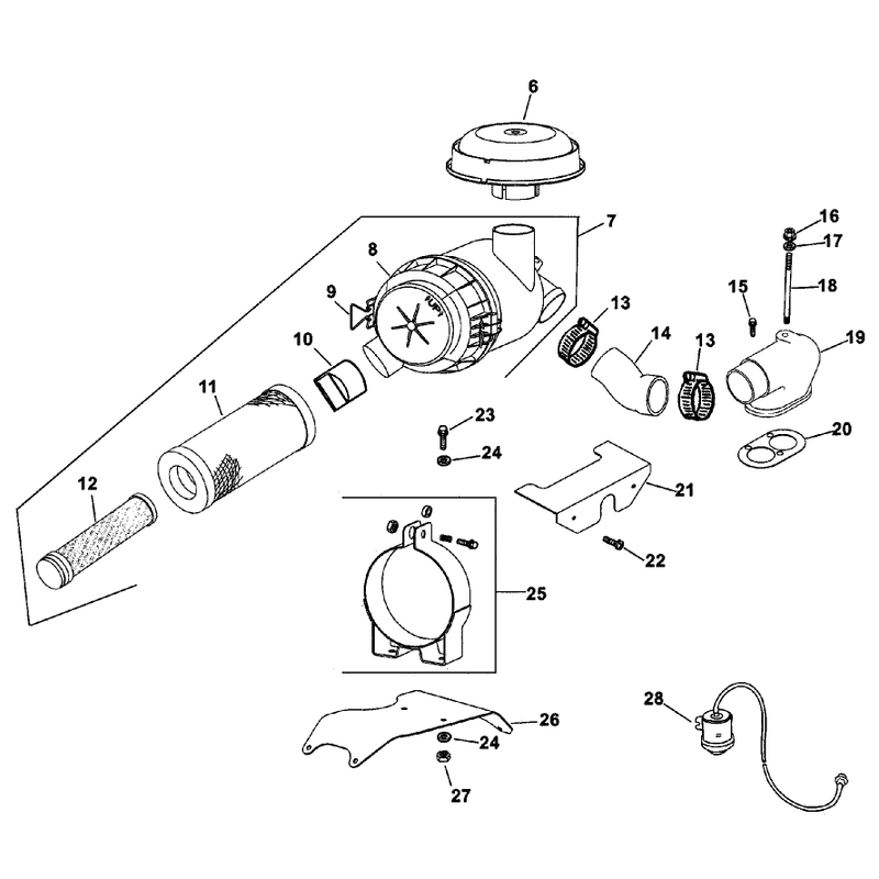 Group 10 Air Intakefiltration ch26s-78511 Kohler