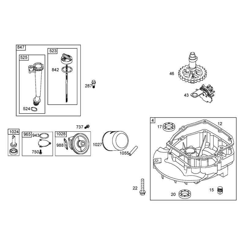Crankcase Assembly Briggs and Stratton 122672-0192-E1