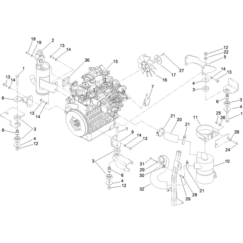 Engine Exhaust and Air Intake Assembly