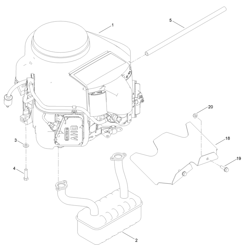 Engine and Muffler Assembly