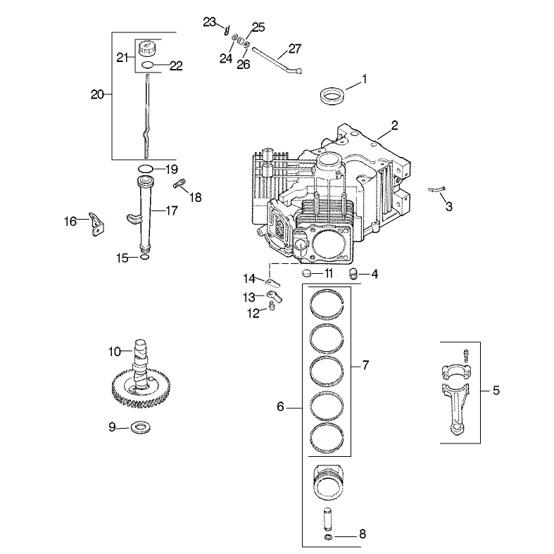 Group 2 Crankcase Assembly Kohler CV20S-PS65585