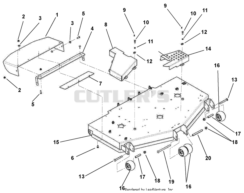 Deck, Discharge Chute, Anti-Scalp Rollers & Belt Covers