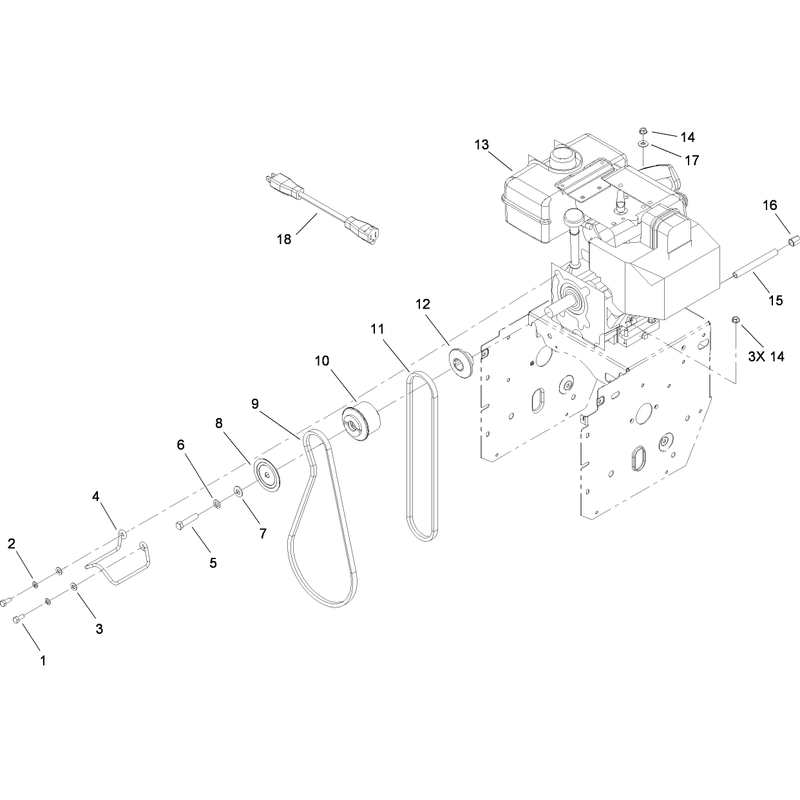 Engine and Belt Assembly