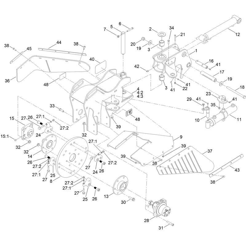Frame and Cutter Wheel Assembly
