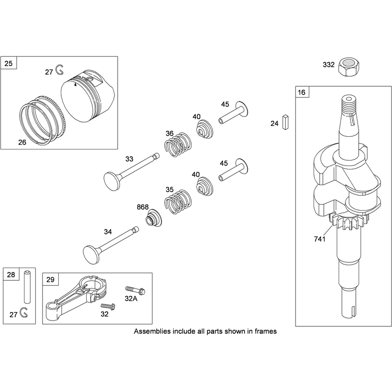 Crankshaft Piston Ring and Connecting Rod Assembly Briggs and Stratton 124L02-0126-F1