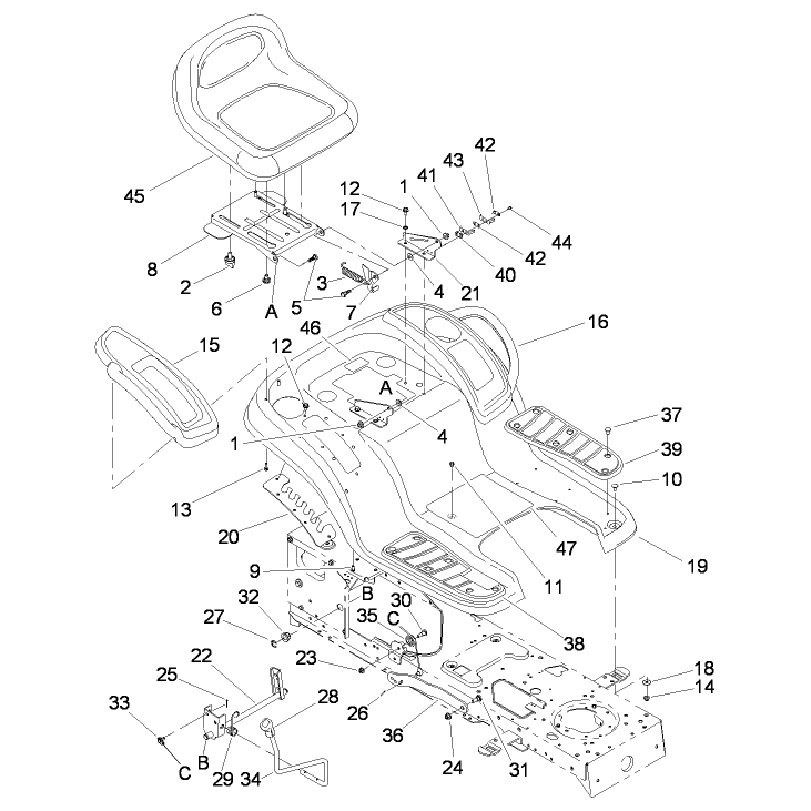 Seat Fender and Deck Lift Assembly