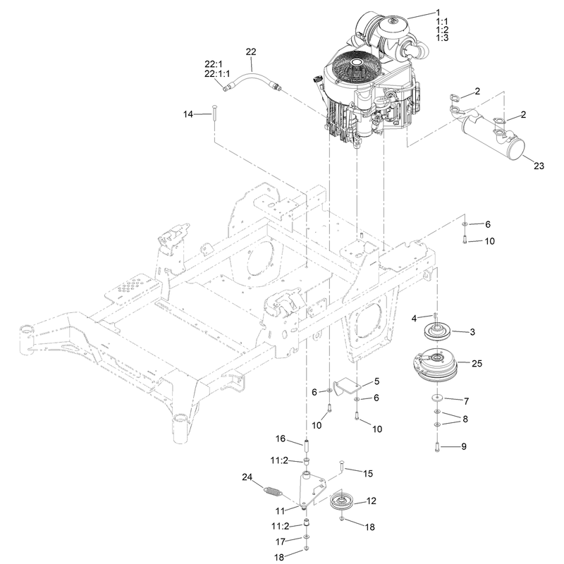 Engine Clutch and Muffler Assembly
