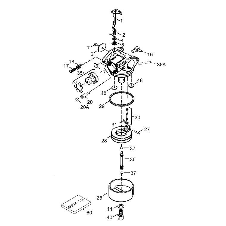 Carburetor No 640303 Tecumseh LEV120-361541B