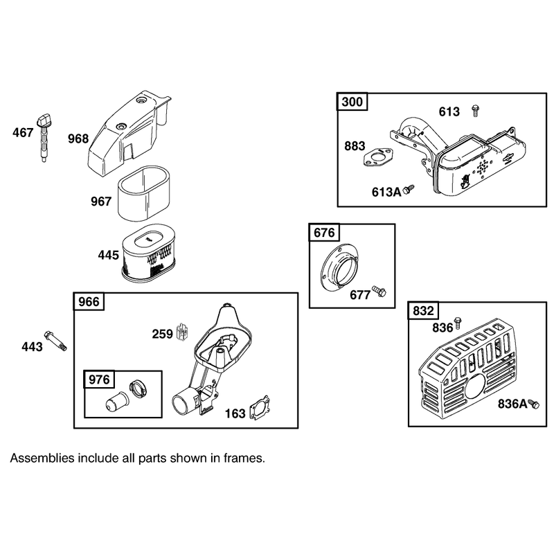 Air Cleaner and Exhaust Assembly
