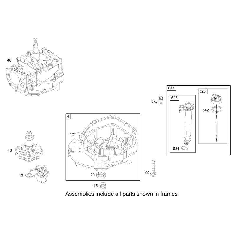 Crankcase Assembly Briggs and Stratton Model 12H802-1720-B1