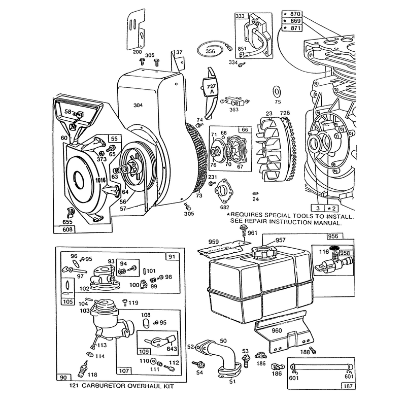 Engine Briggs & Stratton Model 190406 Type 3104-01 (continued)