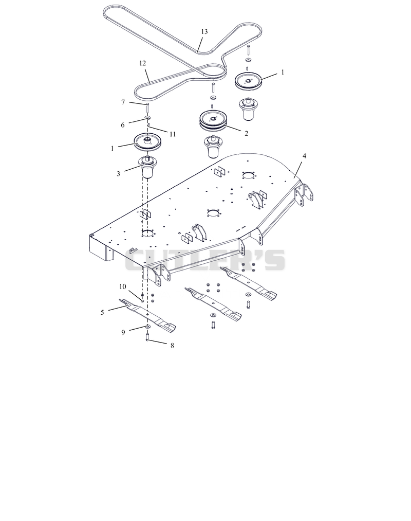 Deck, Belts, Blades And Spindles - 60"